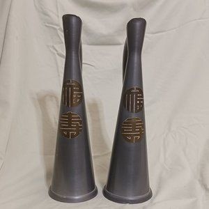 Pair of Vintage Hong Kong Pewter Pitchers